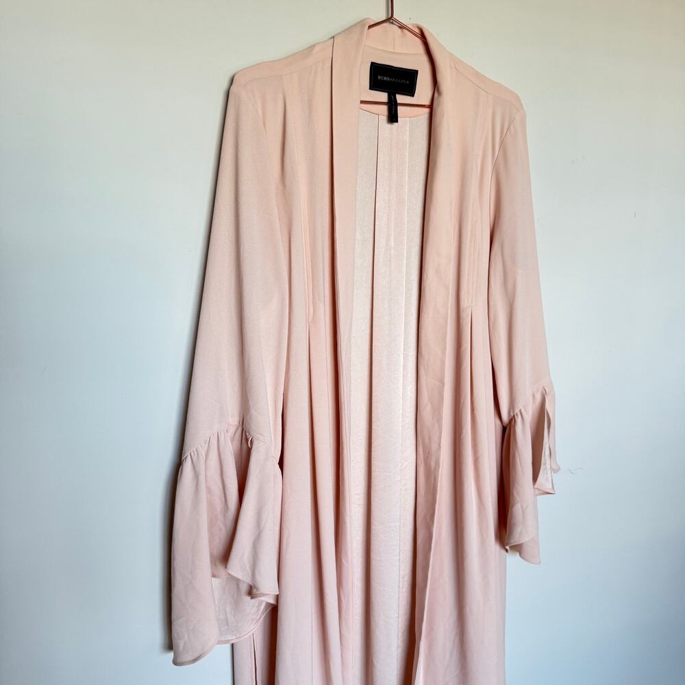 BCBG MAXAZRIA Womens Fairy Robe Jacket Large Pink Cottagecore Feminine $298 - Picture 4 of 10